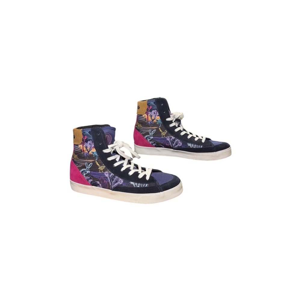 Inkkas High Top Sneakers Desert Print Navy Pink Women 9 Men 7 Mexico
